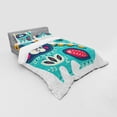 thumbnail image 3 of Ambesonne Animal Bedding Set 3 Pcs, Paisley Style Cat Kitten, Twin XL, Multicolor, 3 of 3