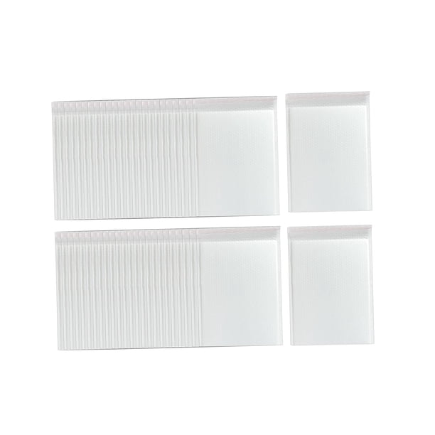 50 sobres de burbujas ligeros de 8,5 x 12 pulgadas para joyería y maquillaje. Blanco