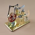 thumbnail image 4 of Graflsoa Premium Gold Stirling Engine Model with LED Lighting - High-Quality Metal Construction, CNC Aluminum Base, and Educational Science Experiment Kit, 4 of 7