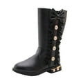thumbnail image 2 of Dpytoraw Kids Baby Girls Princess Shoes Fashion Bowkont Lace Knee Boots Infant Athletic Shoes Size 2.5, 2 of 2