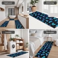 thumbnail image 5 of Black Blue Butterfly Pattern Kitchen Rugs Sets Of 3,Kitchen Runner Rugs Non Skid Washable,Decorative Kitchen Floor Mats for Kitchen,Sink,Laundry,17"x30"+ 17"x47" + 17"x59", 5 of 6