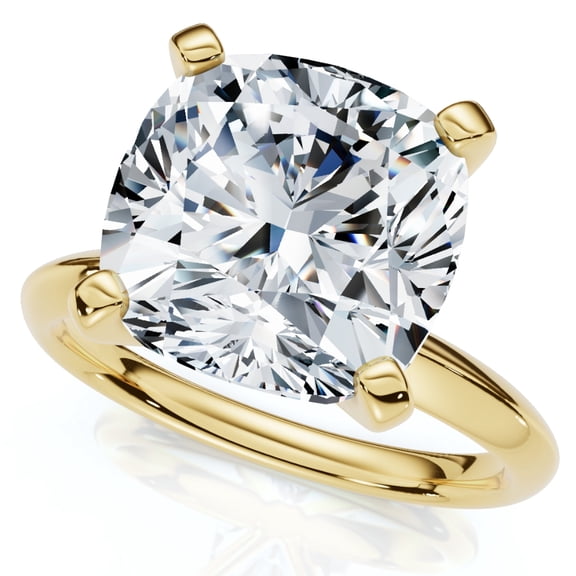 Pompeii Certified 5Ct Cushion Diamond Square Engagement Ring Lab Grown Solitaire