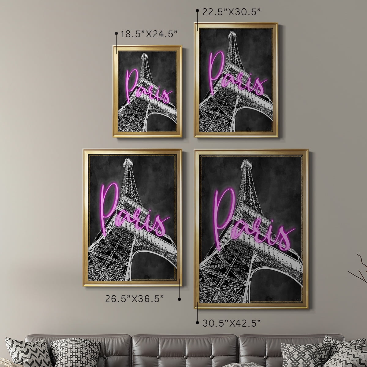 Neon Nights In Paris Premium Classic Framed Print - Ready to Hang