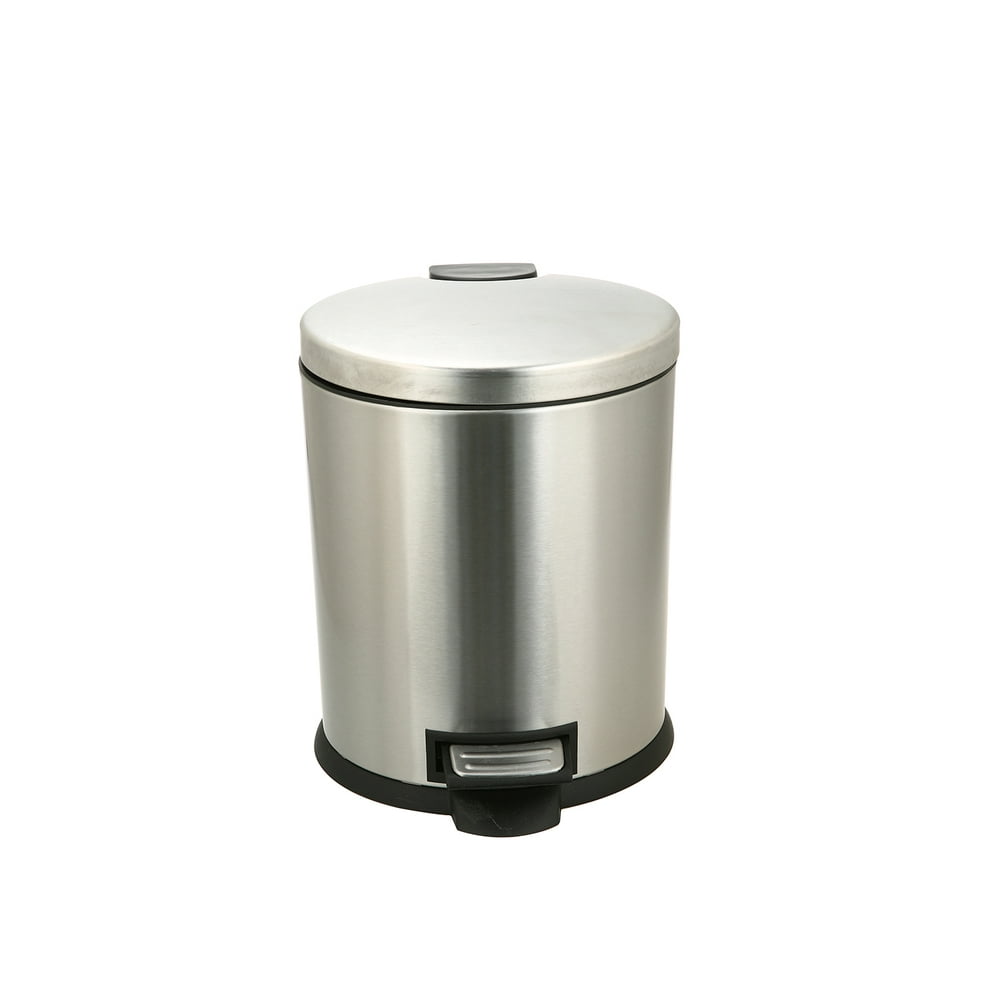Better Homes & Gardens 1.3 gal / 5L Oval Step Trash Can, Stainless ...