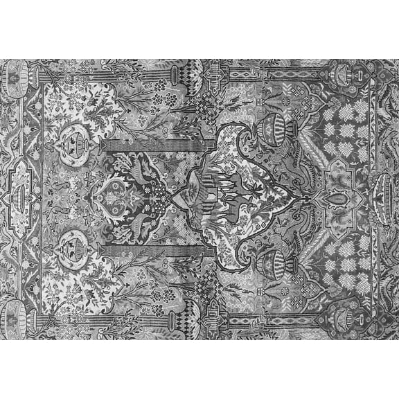 Ahgly Company Indoor Rectangle Persian Gray Traditional Area Rugs, 5' x 7'