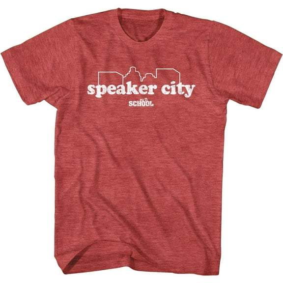 Old School Speaker City Red Heather Adult T-Shirt