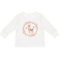 thumbnail image 3 of Inktastic Llama Rose Flower Wreath Girls Long Sleeve Toddler T-Shirt, 3 of 5