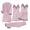 Pink, variant on Bovxnpu Silk Satin Pajamas Set Women Two Piece Nightwear,Women's Sleepwear Long Pants Tops Pajamas Five Piece Set Home