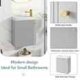 thumbnail image 6 of DUOSONG [Viedo]Contemporary 16" Wall-Mounted Bathroom Vanity Combo Cabinet With Ceramic Basin - Ideal For Small Bathrooms Grey MDF Bath & Faucets Bathroom Vanities, 6 of 26