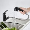 thumbnail image 2 of Grifo de cocina negro con rociador de 2 chorros Grifo monomando para fregadero de cocina con rociador extraíble de latón Grifos mezcladores de agua fría y caliente JAMW Sencillez, 2 of 5