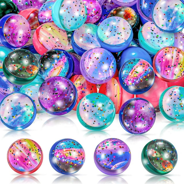 Chalyna Pelotas Rebotadoras Galaxia 50 pcs, Pelotitas de Caucho de 3.2 cm