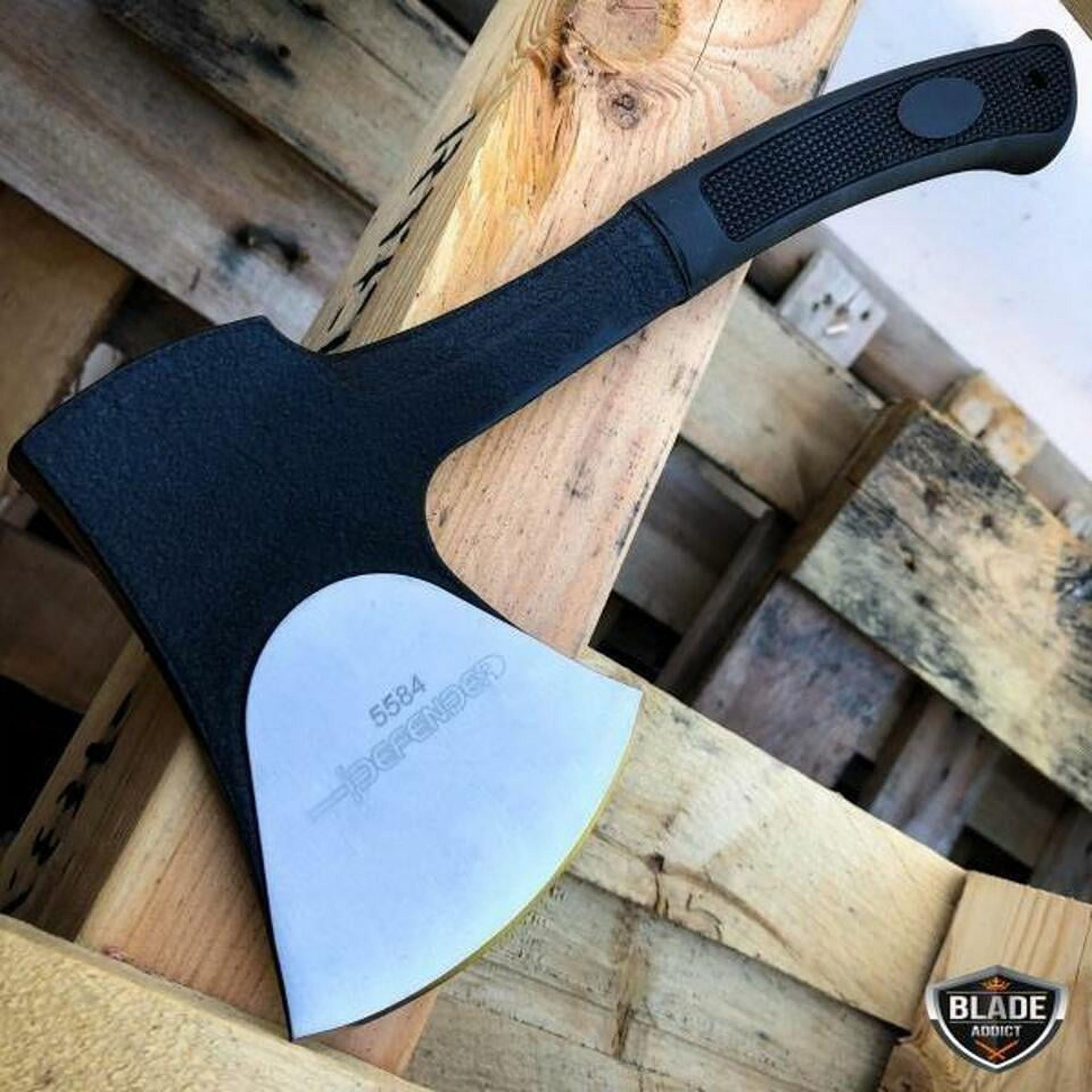 2 PC Camping Fixed Blade Hunting Survival Outdoor Tool Knife w/ Sheath + Axe Hatchet