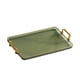 thumbnail image 5 of Bandeja rectangular para servir estilo rústico, organizador de baño multifunción con asas Verde, 5 of 6