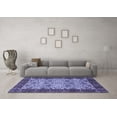 thumbnail image 3 of Ahgly Company Machine Washable Indoor Round Abstract Blue Modern Area Rugs, 8' Round, 3 of 4