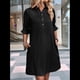 thumbnail image 2 of Vestido Camisero Informal para Mujer, con Mangas con Volantes, Botones y Bolsillos, Color Negro, Talla M, 2 of 5