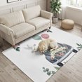 thumbnail image 2 of Area Rugs 3'x5', Car Rose Carpet Runner Indoor Outdoor Rugs Home Decor Aesthetic, Wedding Balloons Leaves Floral Birds Non Slip Mats Washable Accent Rug for Living Room Bedroom, 2 of 8