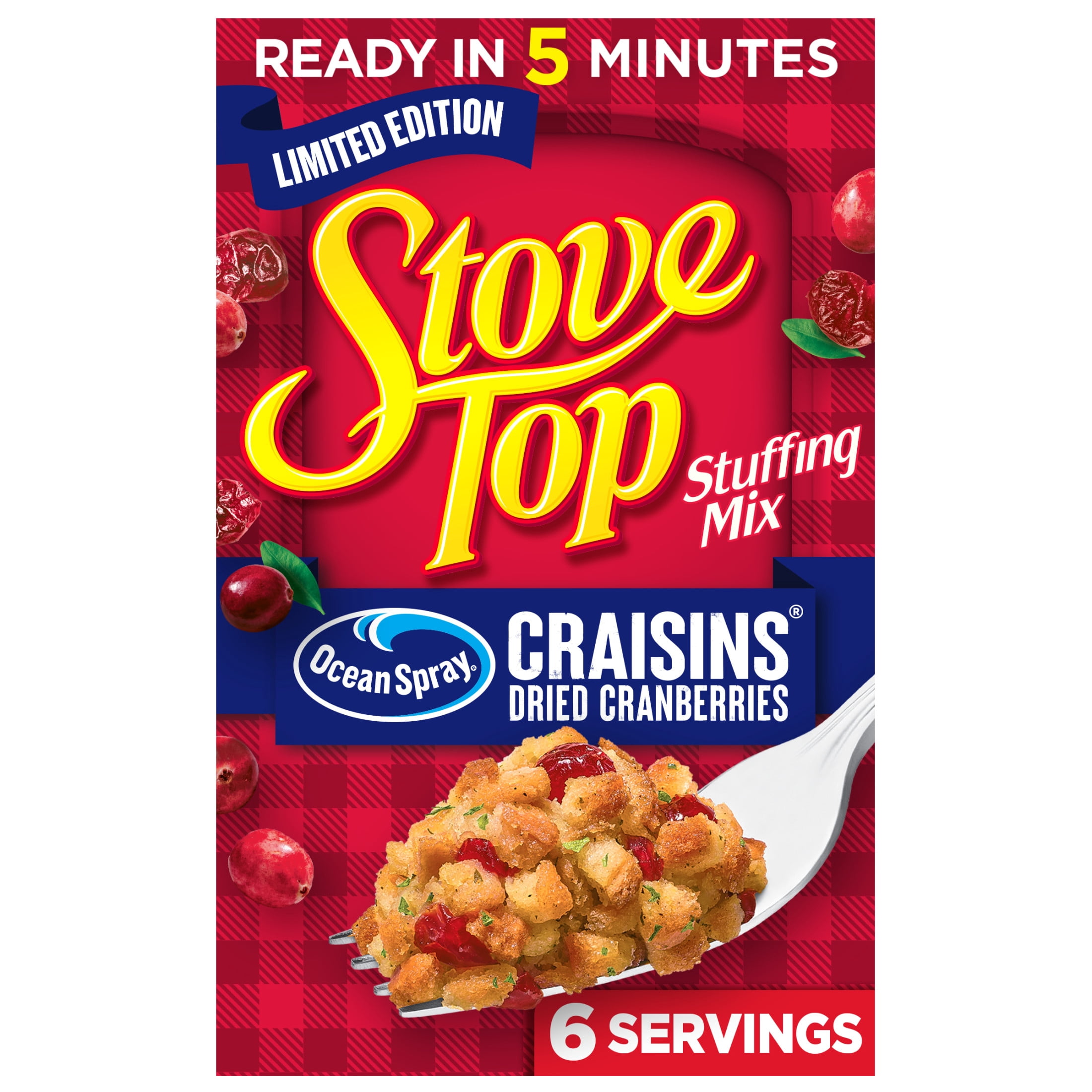 (4 pack) Stove Top Cranberry Stuffing Mix, 6 oz Box