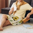 thumbnail image 6 of Rocae Gnomes Bees And Sunflowers for Men's Soft Sleep Pajama Shorts, Waistband and Pockets, 6 of 9