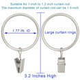 thumbnail image 2 of Anillos para cortinas WeekSeight, plata mate, paquete de 40 con clips de 4 cm de diámetro, 2 of 7