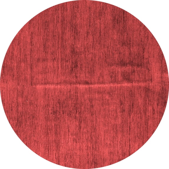 Ahgly Company Indoor Round Abstract Red Modern Area Rugs, 6' Round