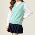 thumbnail image 4 of Jalioing Sweater Vest for Girls Boys Sleeveless V Neck Pullover Vest Kids Teen Plain School Uniform Sweater 5-17 Years, 4 of 8