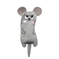thumbnail image 2 of Cartoon Expression Catnip Plush Toy Soft Teething Chew Toy for Cats Self-entertainment Interactive Pouncing Pet Accessory, Gray, 2 of 8