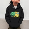 thumbnail image 2 of Bysome Toddler Boys Hoodies Sweatshirts Little Girls Trucks Sweatshirts Long Sleeve Hooded Pullover Kids Winter Warm Shirt Sweater Long Sleeve Crew Neck Cute Print Boy Tops Black Size 3-4 Years, 2 of 8