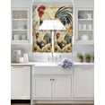thumbnail image 4 of Retro Rooster Kitchen Curtains Sets 24 Inch Length with Valance, Sunflower Watercolor Farmhouse Animals Swag Valances and Tiers Curtain Set Drapes Swag Curtains for Living Room, Bathroom, Bedroom, 4 of 6