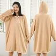 thumbnail image 2 of hotojiny Long Hooded Robe for Women Soft Cozy Fleece Bathrobe Fall Winter Warm Pajamas Shower Nightgown Loungewear, 2 of 4