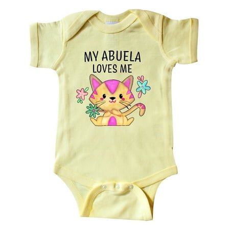 

Inktastic My Abuela Loves Me with Cute Kitten and Flowers Gift Baby Boy or Baby Girl Bodysuit