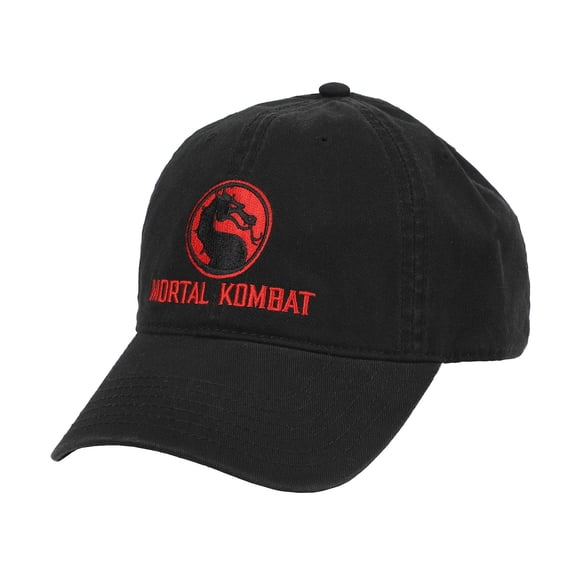 Mortal Kombat Classic Logo Adult Black Dad Cap