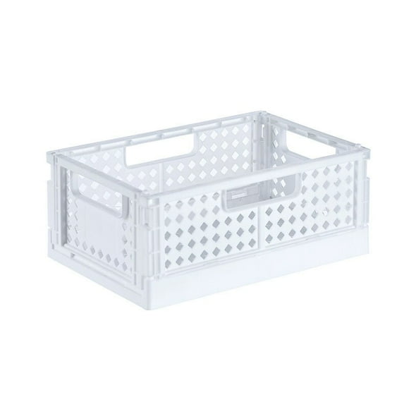 Panier de Rangement Pliable Caisse Pliable Multi-Fonction Boîte de Rangement Cosmétique Fruits Nourriture Jouets Organisateur Maison Organisateur-Blanc-G 34x25.5x13CM