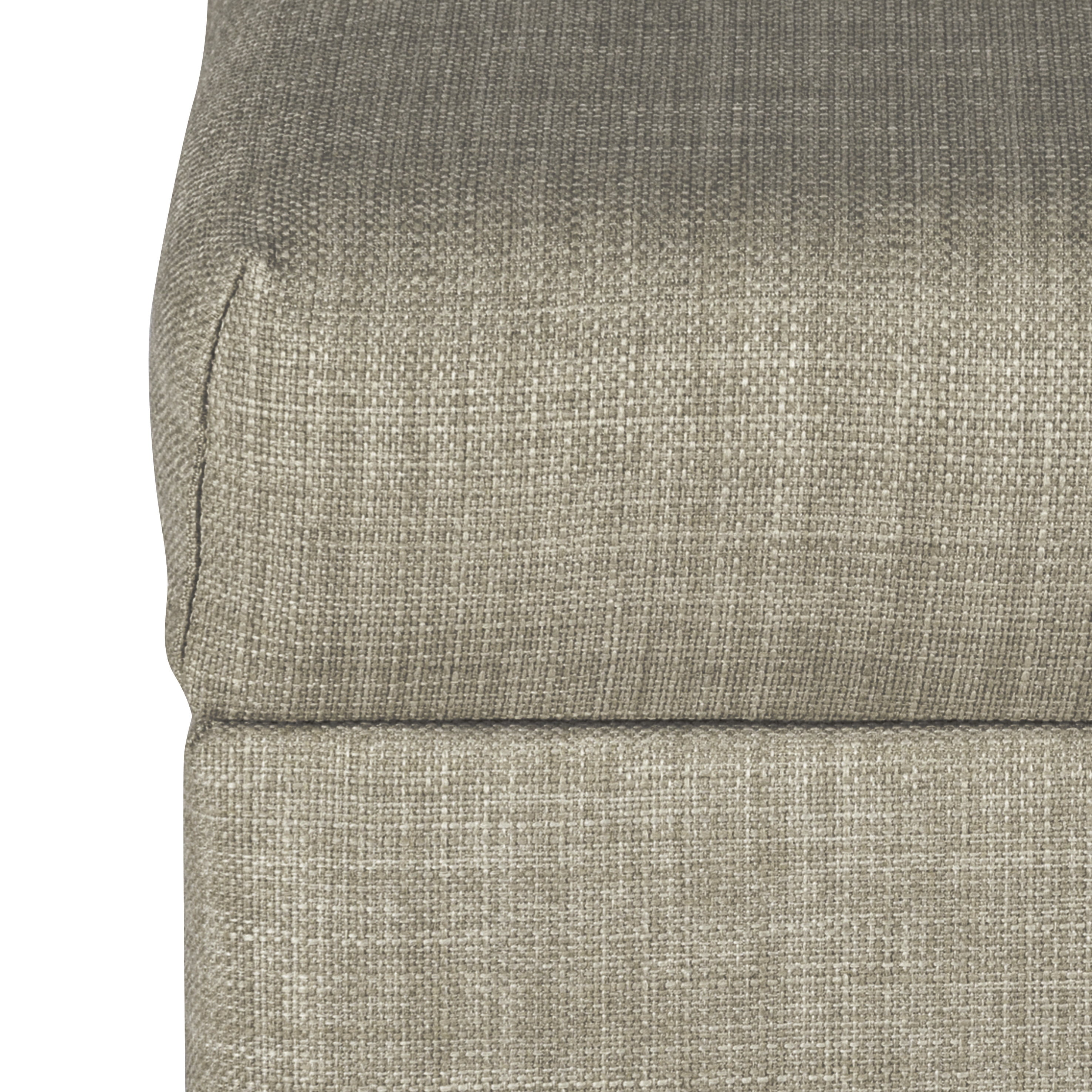 Square Fabric Upholstered Wooden Ottoman with Hidden Storage and Bun Feet, Gray and Brown- Saltoro Sherpi