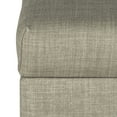 thumbnail image 3 of Square Fabric Upholstered Wooden Ottoman with Hidden Storage and Bun Feet, Gray and Brown- Saltoro Sherpi, 3 of 13