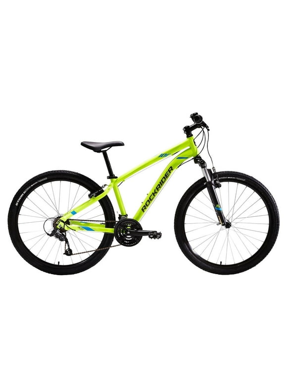 Decathlon Rockrider ST100 Mountain Bike, 27.5", 21 Speed, Neon Yellow, Large