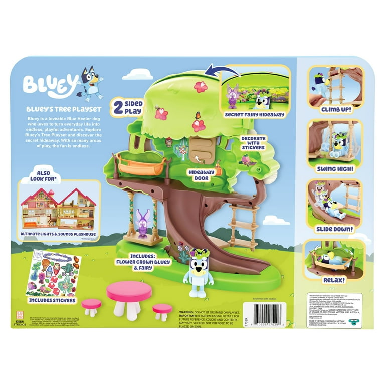 Bluey Tree Playset With Inside Figurines - Big Family, Flower