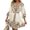 Beige, variant on WTOBBY Women's Fashion Floral Print V-Neck 3/4 Sleeve Tie Waist Dress, Casual Midi Dress with Flattering Silhouette for Day to Night Transition,Beige L