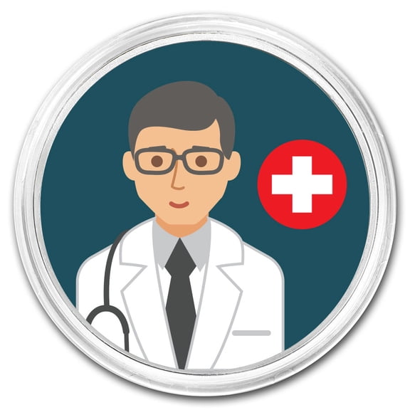 1 oz Silver Colorized Round - APMEX (Male Doctor)