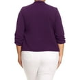 thumbnail image 4 of Moa Collection Women's Chic Plus Size Office Blazer – Rolled Up 3/4 Sleeves Open Front, 4 of 4