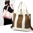 thumbnail image 5 of ibiyuan Canvas Messenger Bag Solid Color Canvas One Shoulder Messenger Bag Lightweight Daily Travel School Shopping Handbag for Women, 5 of 8