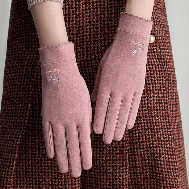 Guantes cálidos de invierno para mujer, para ciclismo al aire libre, deportes, equitación, pantalla táctil gruesa, guantes cálidos de invierno