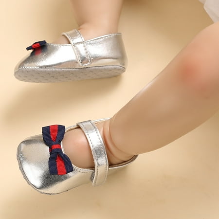

Baby Girls Cute Bow Princess Shoes Soft Sole Non-slip Breathable Toddler Shoes For Spring Walking