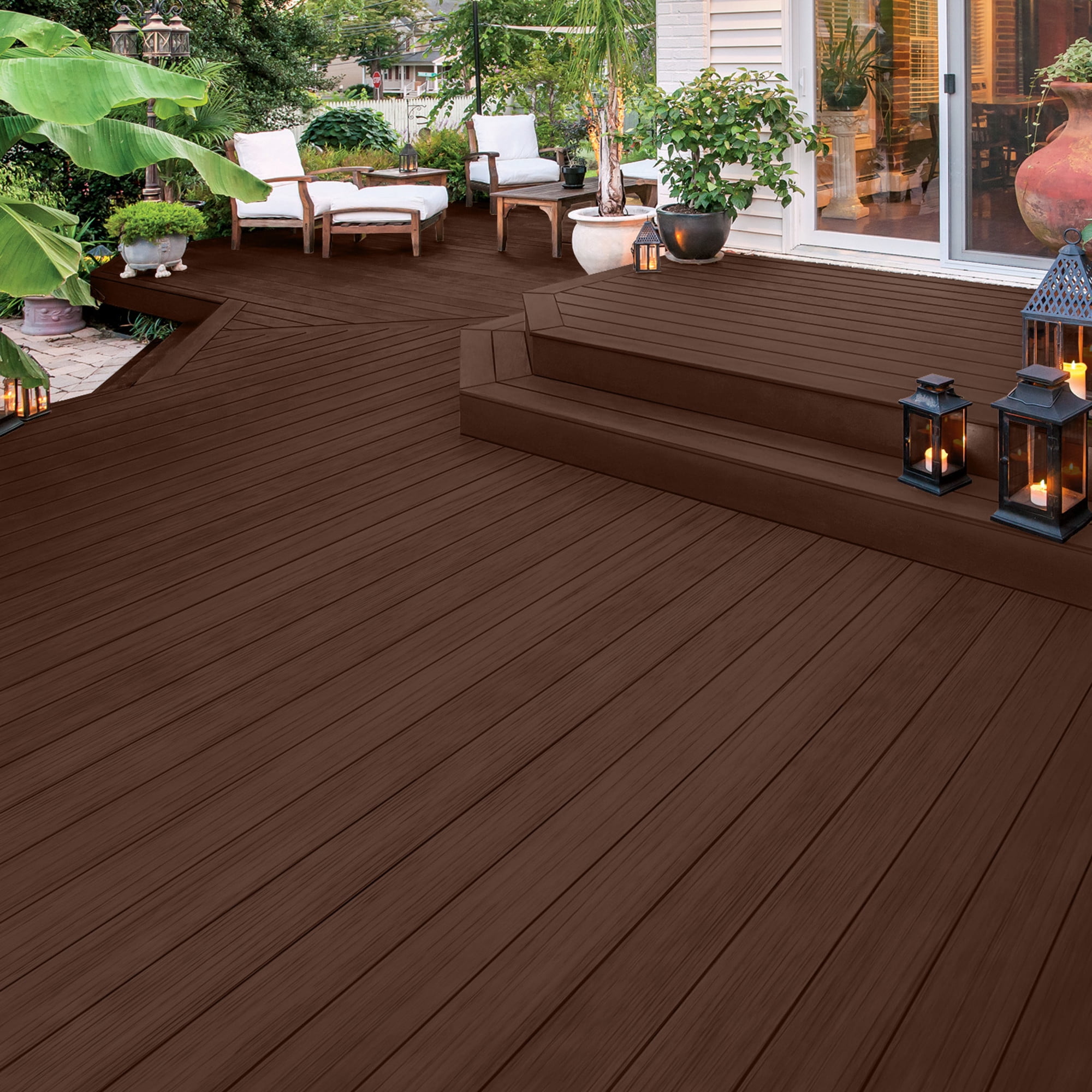 Olympic Rescue It 5 Gallons SC-1044 Mahogany Solid Exterior Deck Resurfacer and Primer with Sealer