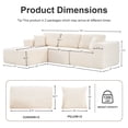 thumbnail image 6 of MAYEERTY 104" Cloud Sectional Sofa, Compressed Corduroy Modular Boneless Couch, No Assembly Required for Home Lounge,Beige, 6 of 10