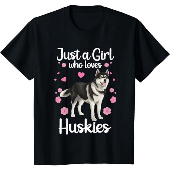 Funny Huskies For Women Girls Pup Siberian Husky Dog Lovers T-Shirt