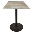 thumbnail image 3 of Indoor/Outdoor 30" Tall OD214 Black Table Base with 22" Diameter Foot and 36" x 36" Square Indoor/Outdoor Greystone Top by the Holland Bar Stool Co., 3 of 4