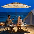 thumbnail image 1 of 10ft 3-Tier Patio Umbrella with 24 Solar LED Lights,Easy Crank and Push Button Tilt, 8 Sturdy Ribs,Waterproof UV Protection for Pool, Deck, Yard, Garden, 1 of 8