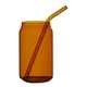 thumbnail image 5 of Vaso de vidrio con pajita, reutilizable, 350 ml, para zumo, ideal para vacaciones, hogar, niños y adultos. ámbar, 5 of 9