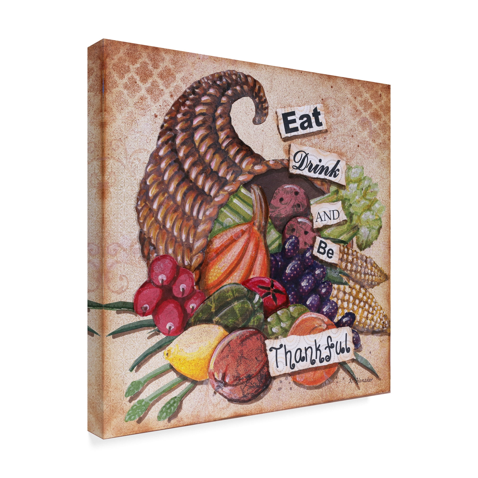 Trademark Fine Art 'Be Thankful' Canvas Art by Let Your Art Soar