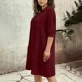 thumbnail image 5 of Horkkom Shirt Dresses for Women Plus Size Short Sleeve Mini Cotton Dress Summer Casual Button Sundresses with Pockets L, 5 of 9